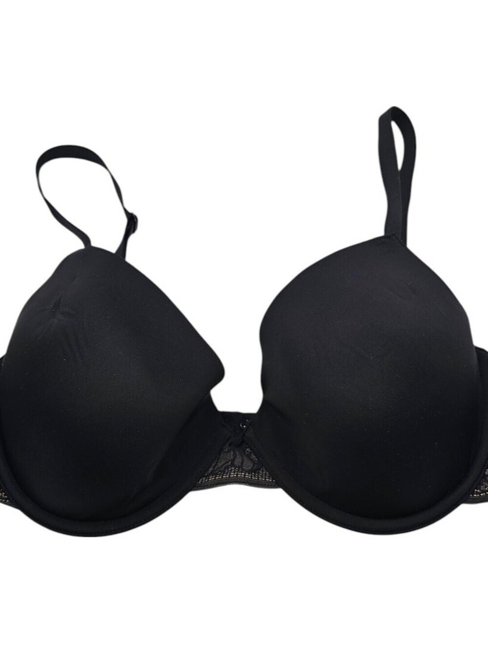 Maidenform Womens Sz 38B Lightly Lined T Shirt Bra Black w/ Beige